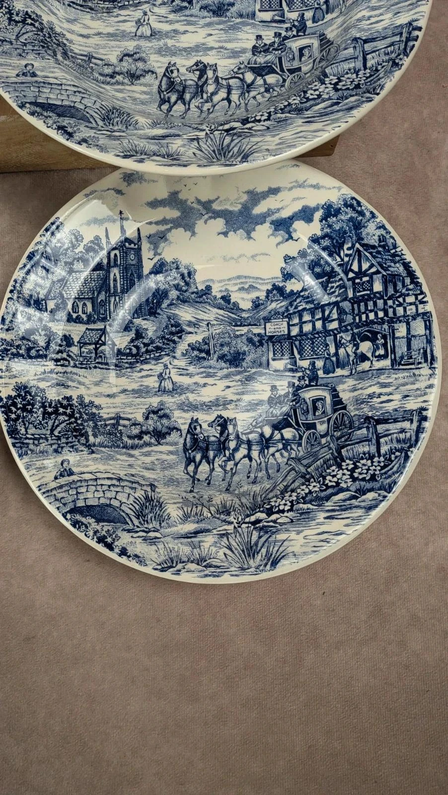 Lot de 6 assiettes creuses Castellania bleu vintage – photo 4